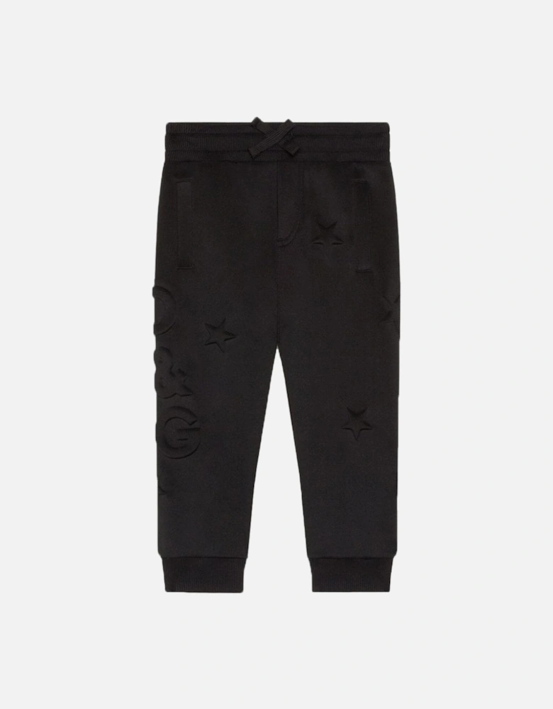 Boys Star Embossed Joggers Black