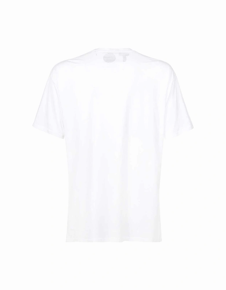 Mens Slogan Print Round-Neck T-shirt White