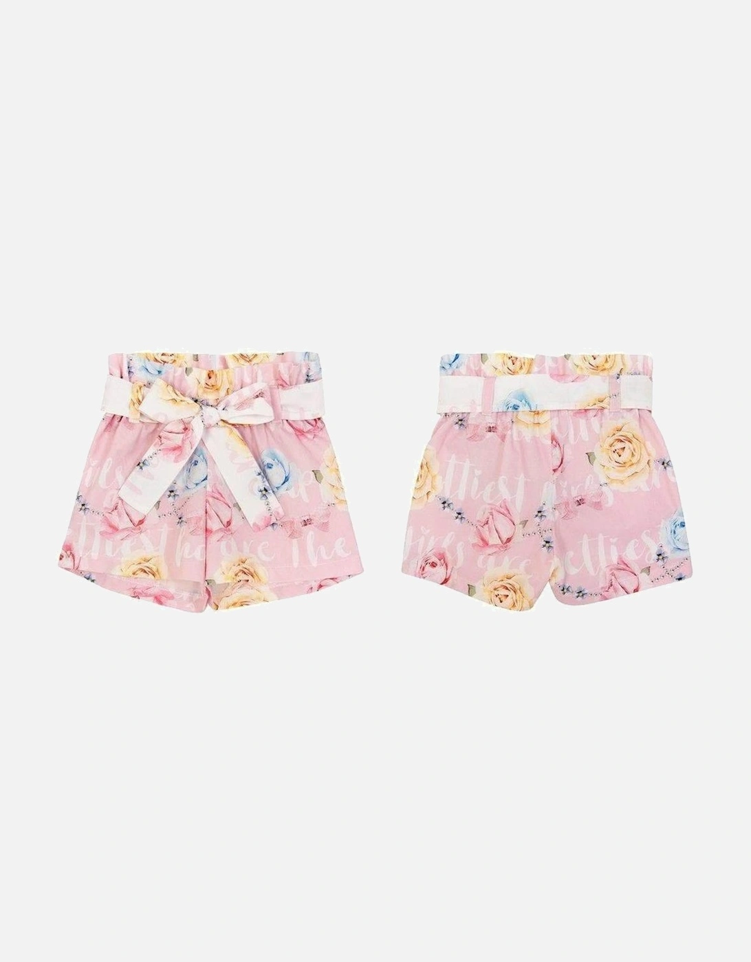Girls Pink Flower Shorts, 2 of 1
