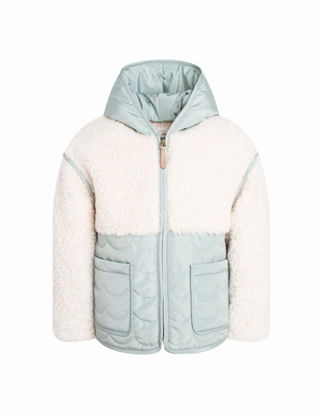 Girls Green Quilted Hooded Jacket, 2 of 1