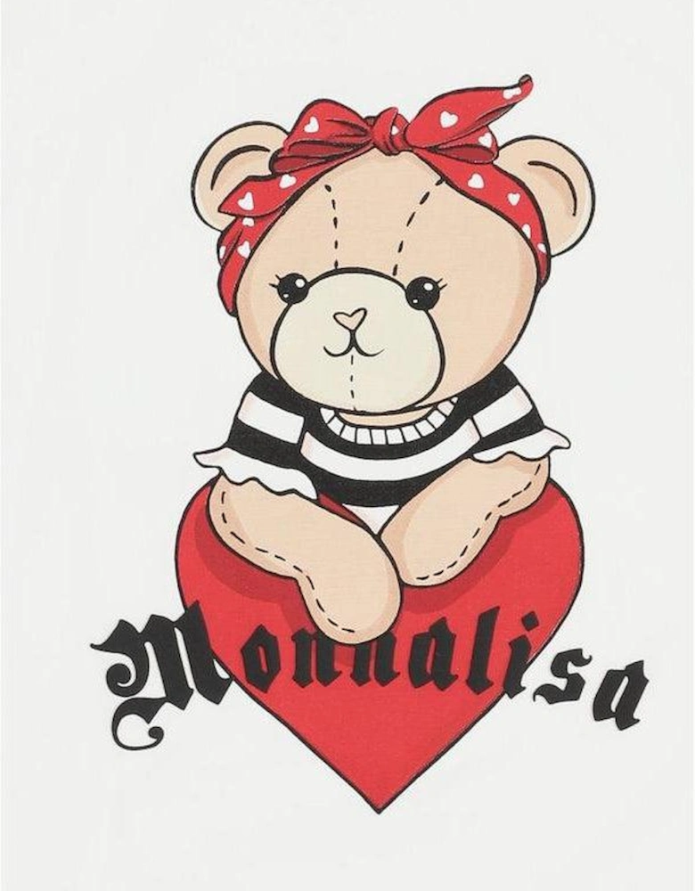 Girls Ivory Bear Heart T-Shirt
