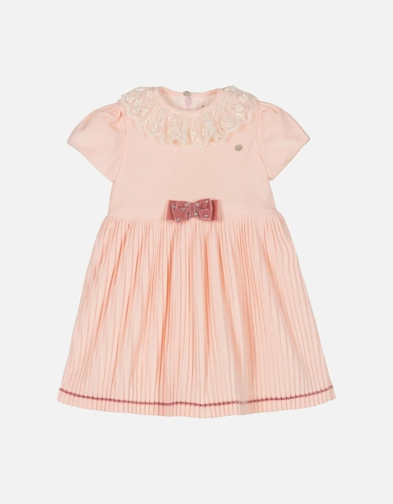 Girls Pale Pink Pleated Dress