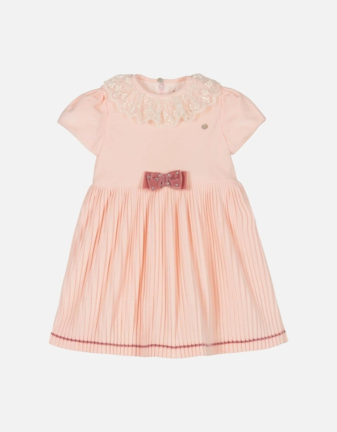 Girls Pale Pink Pleated Dress, 3 of 2