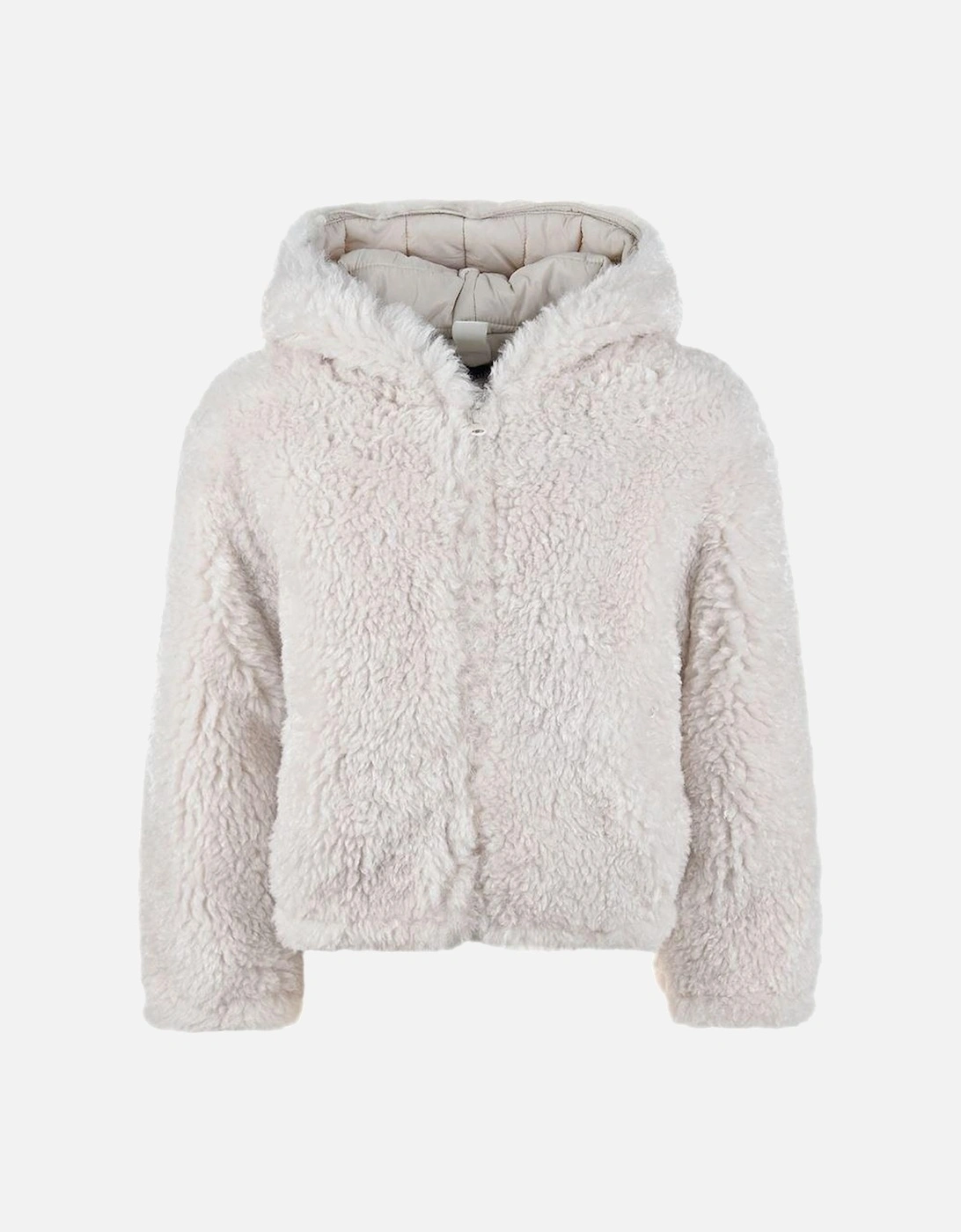 Girls Cream Soft eco-fur Jacket, 2 of 1