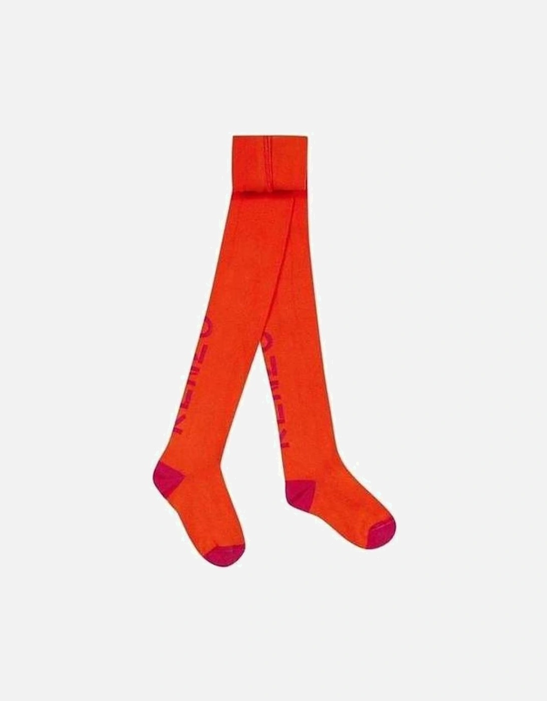 Girls Orange & Pink Sport Line Tights, 3 of 2