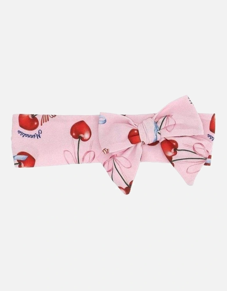 Girls Pink Cherry Headband