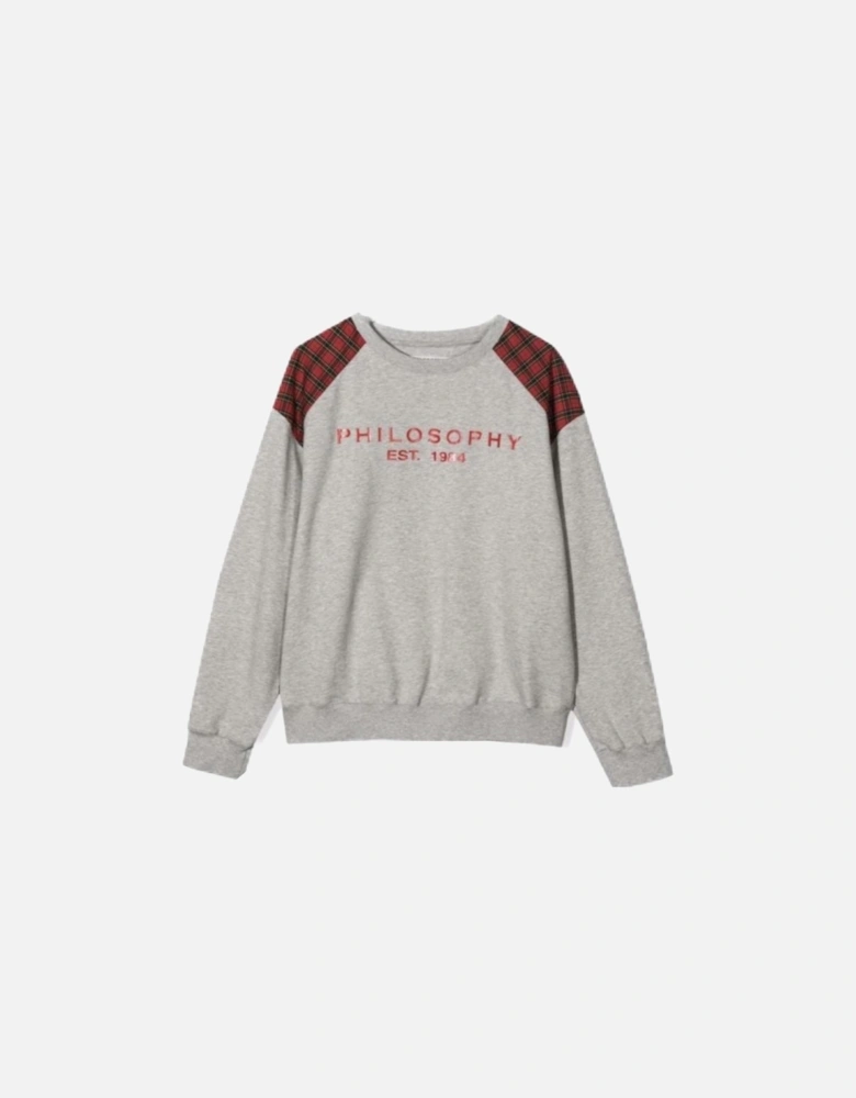 Girls Grey Tartan Sweatshirt