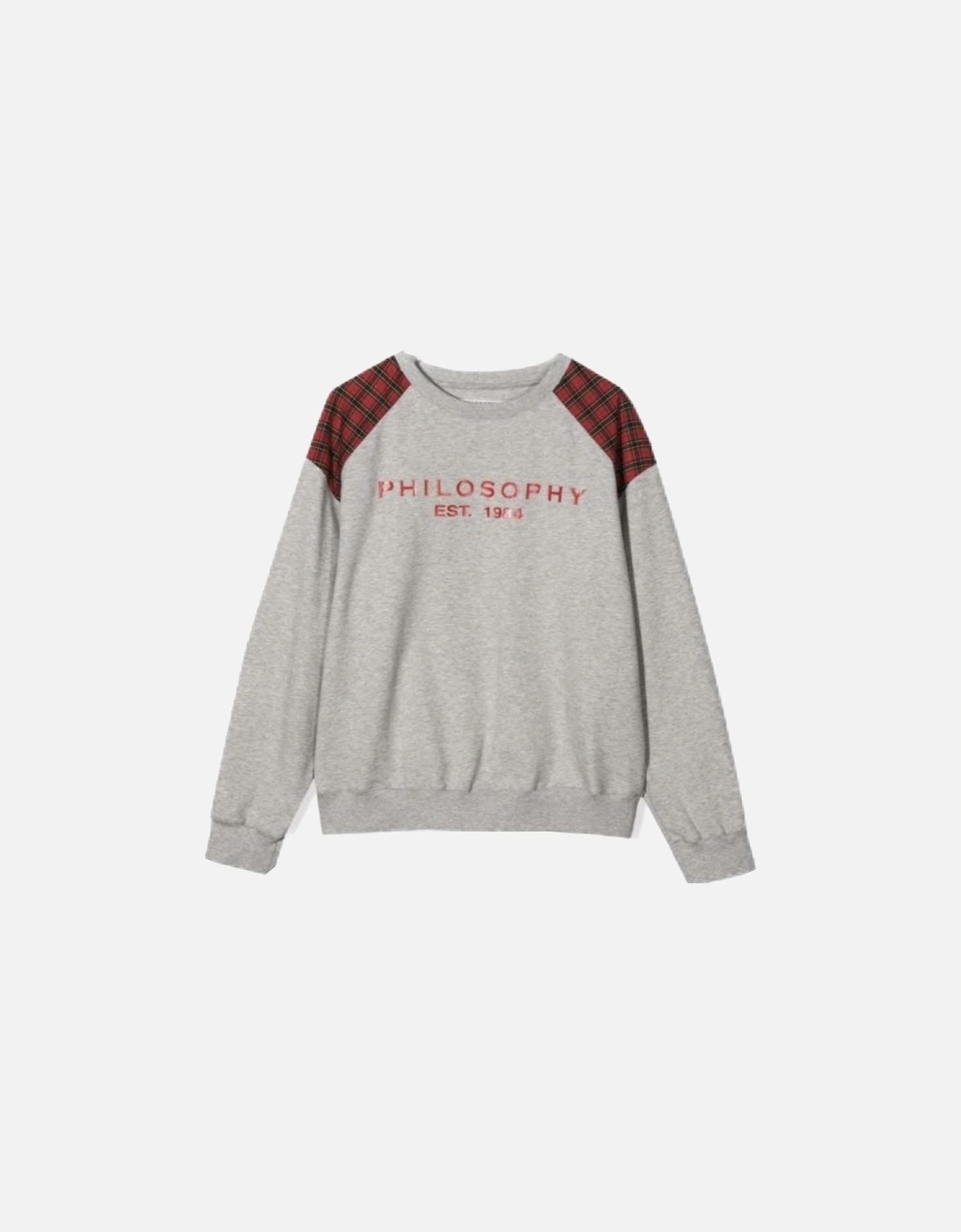 Girls Grey Tartan Sweatshirt, 2 of 1