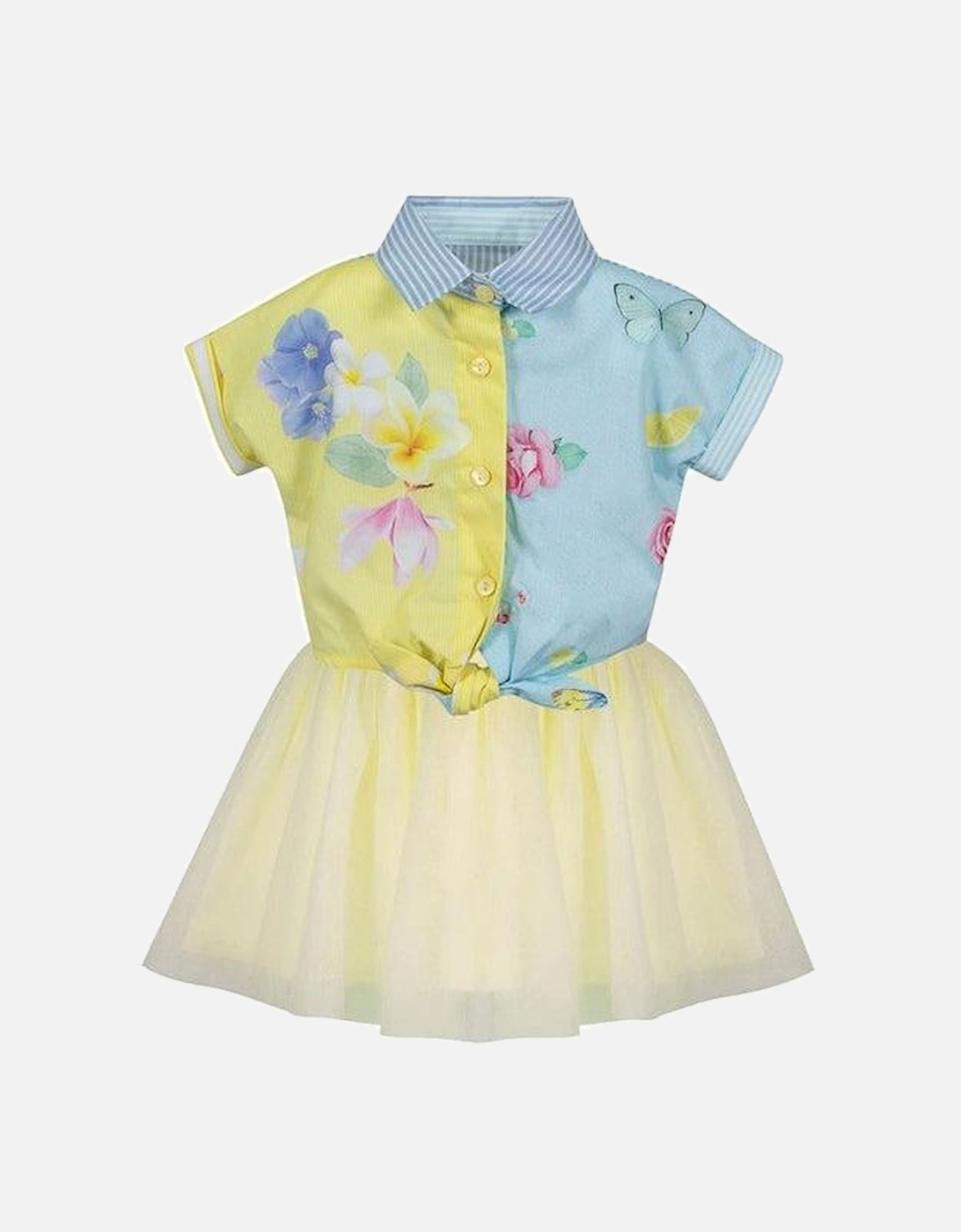 Girls Blue & Yellow Tulle Dress, 3 of 2