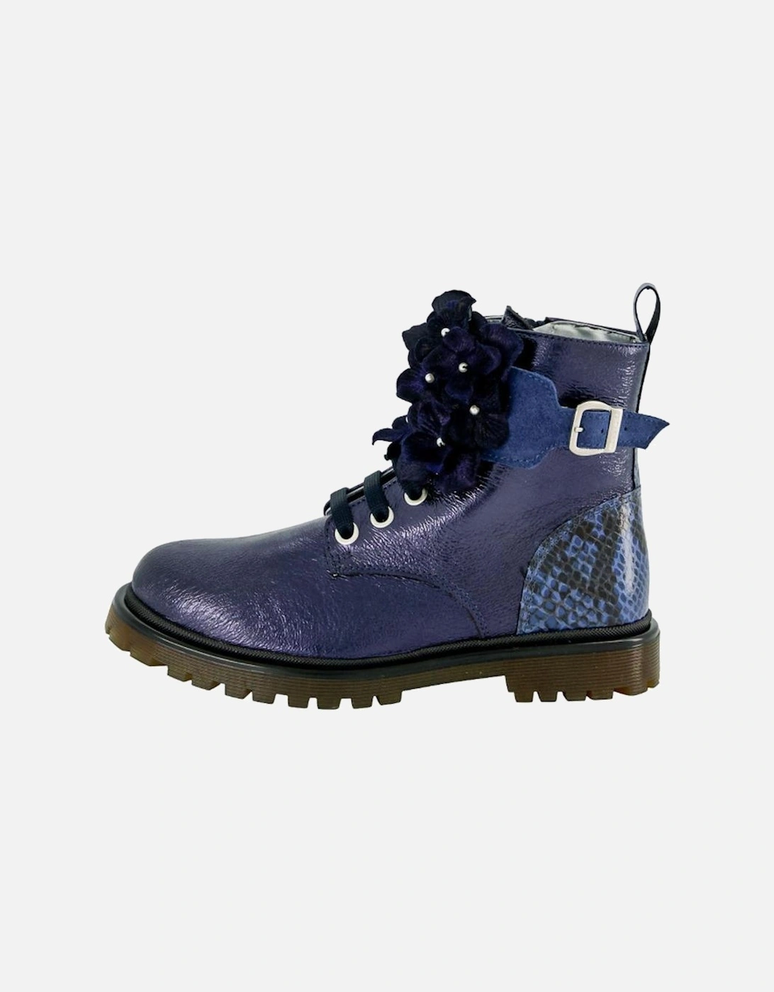 Girls Blue Flower Boots