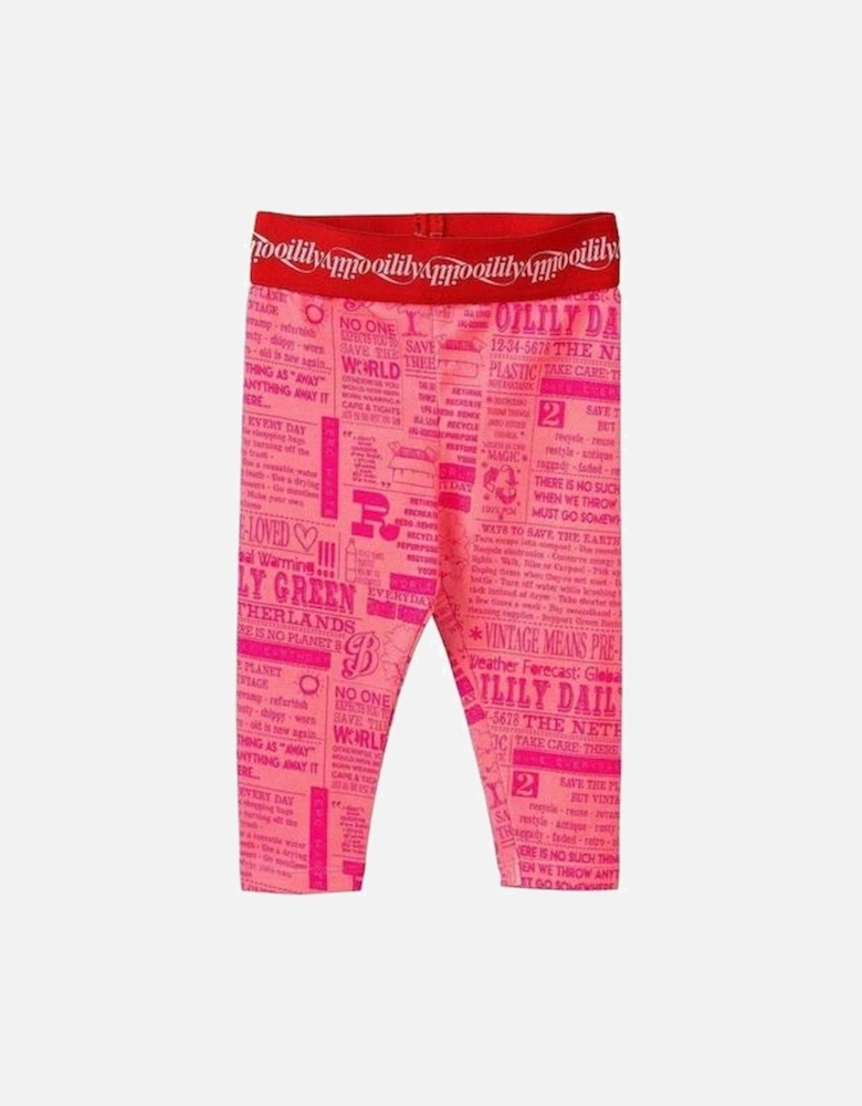 Girls Pink Taski leggings