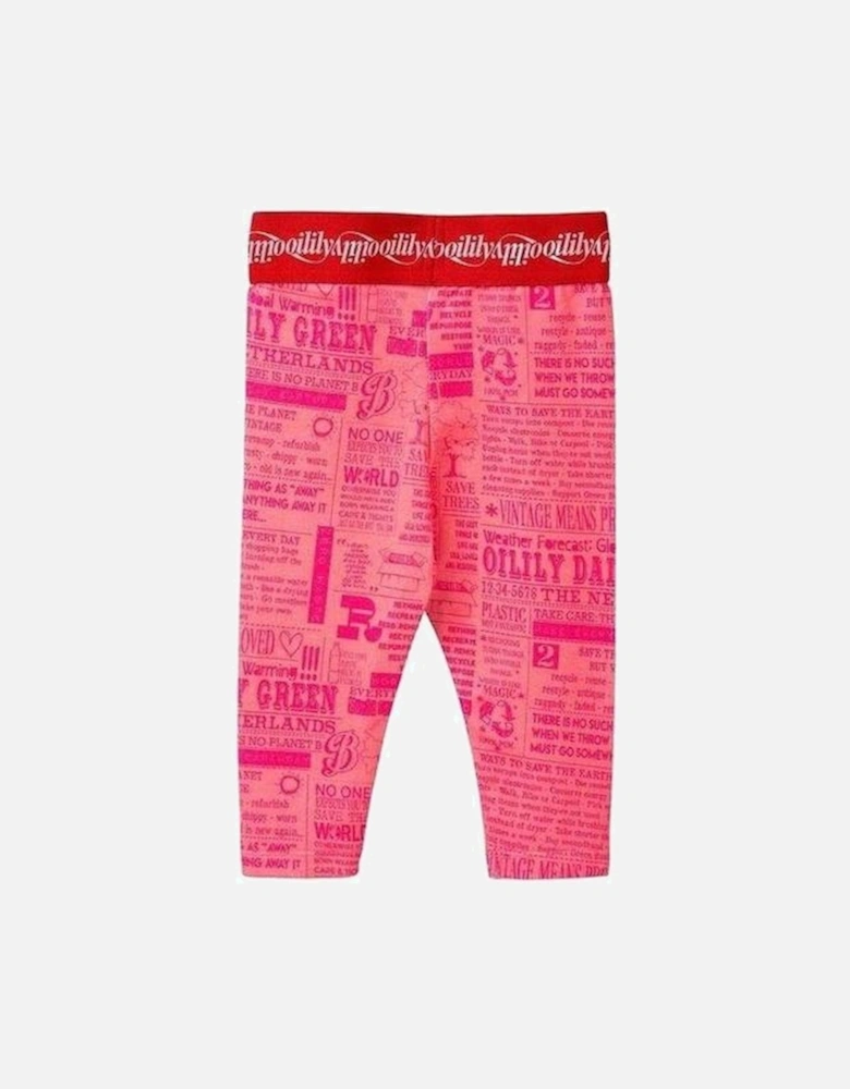 Girls Pink Taski leggings