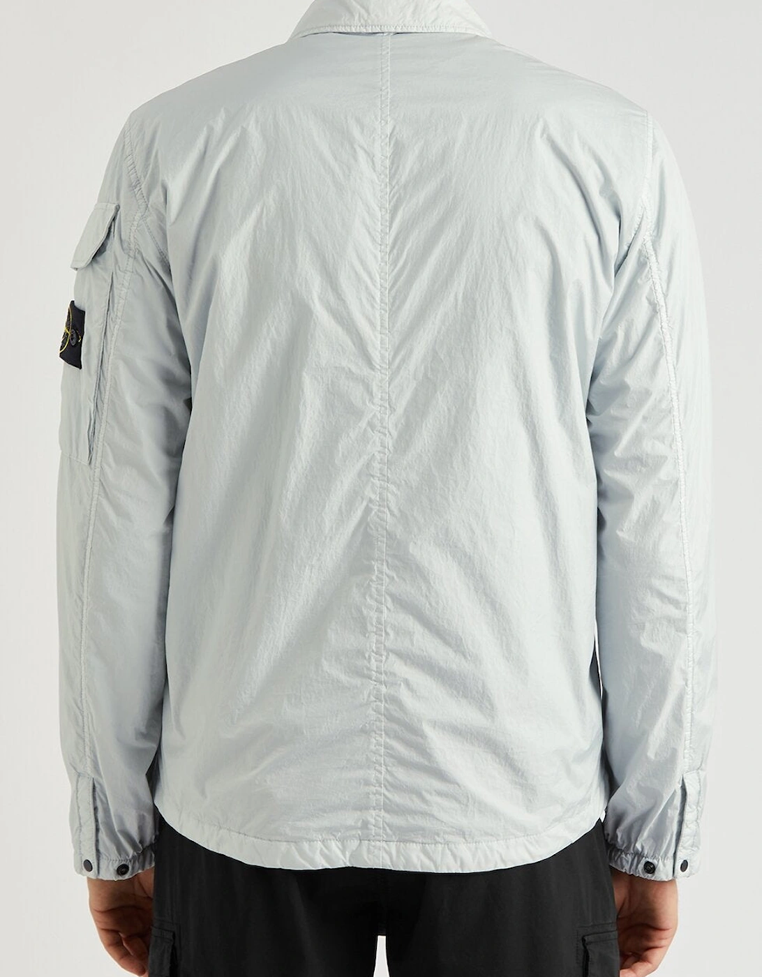 Crinkle Reps Pearl Grey Shell Overshirt