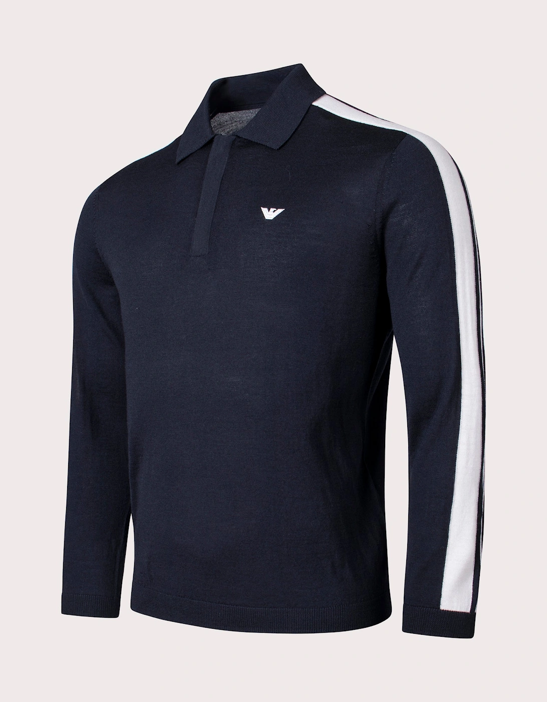 Long Sleeve Fine Wool Quarter Zip Taped Polo Shirt, 5 of 4