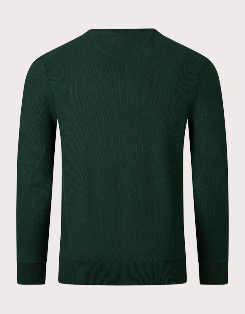 Textured Cotton Mesh Knitted Jumper