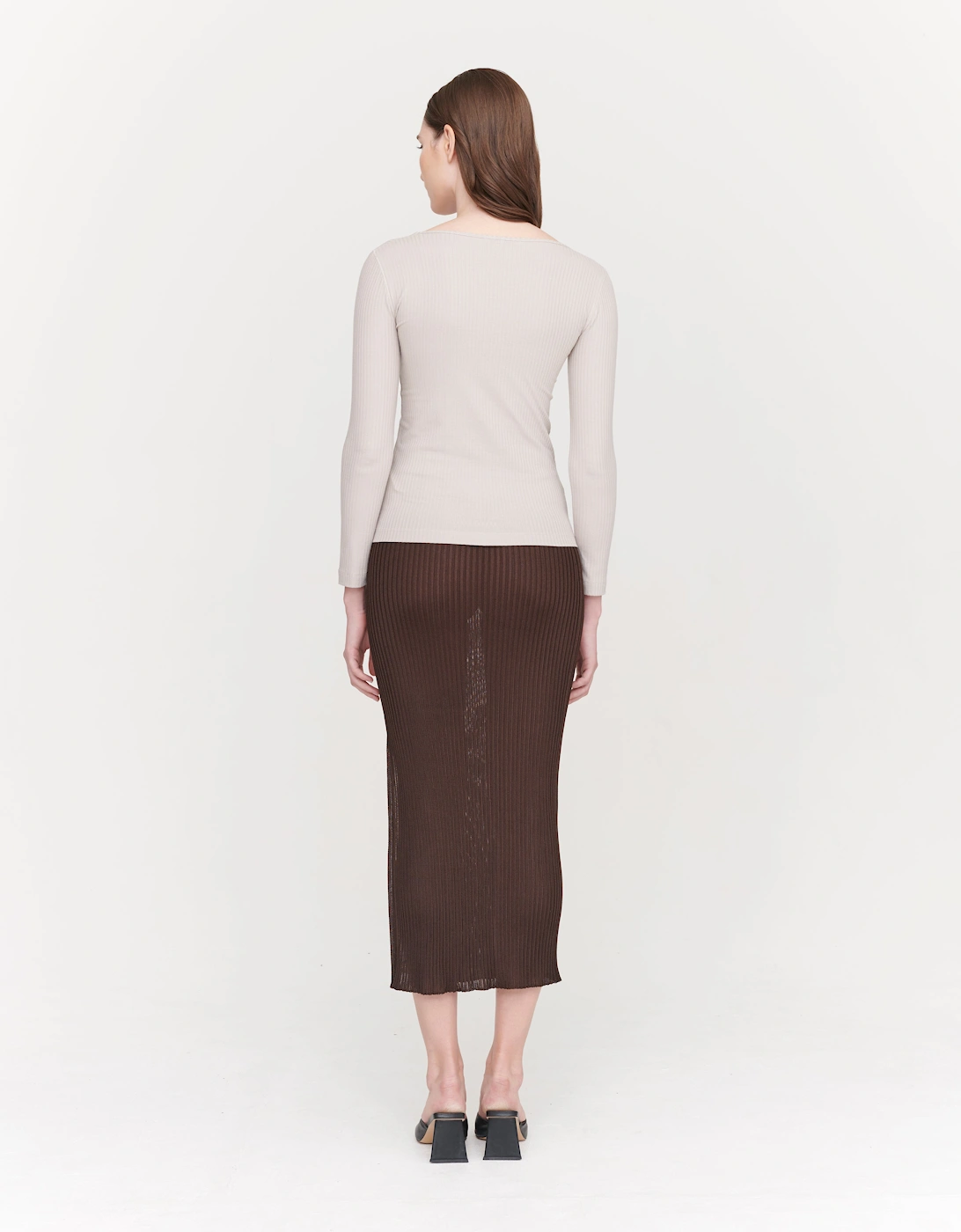 Amelia SeaCell™ Rib Scoop Neck in Taupe