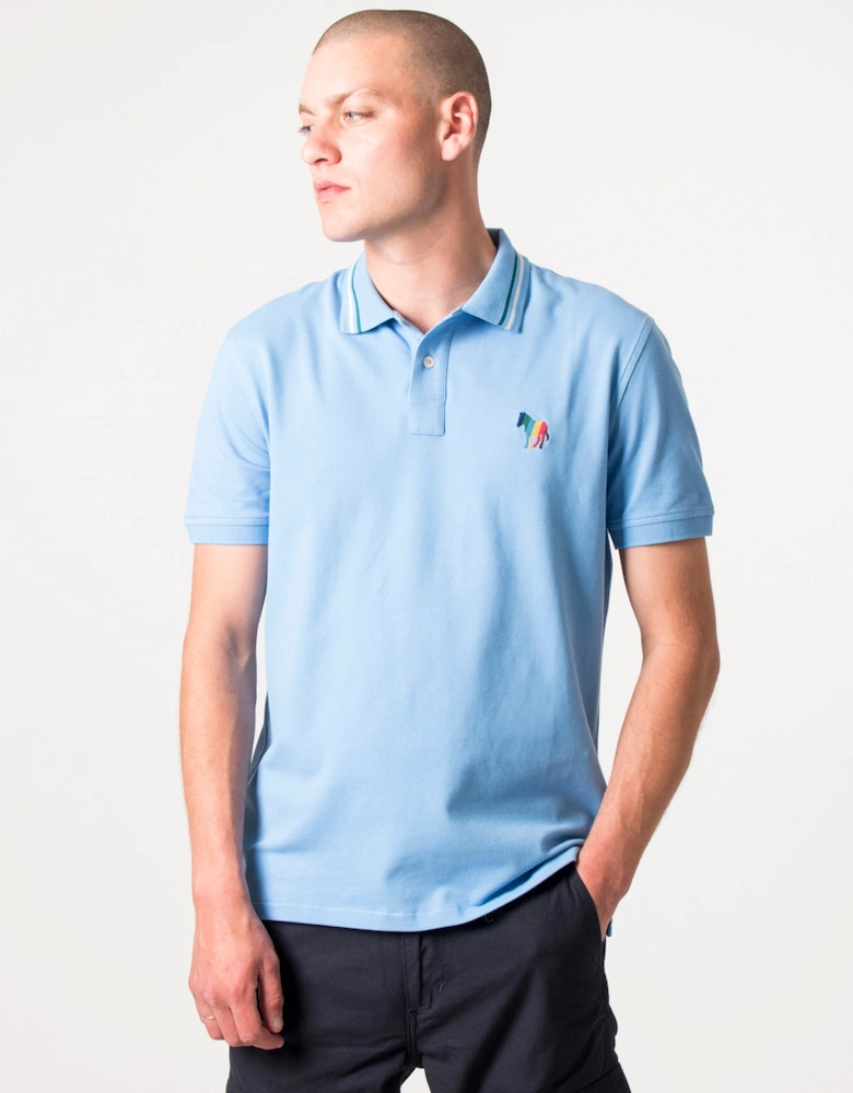 Twin Tipped Broad Stripe Zebra Logo Polo Shirt