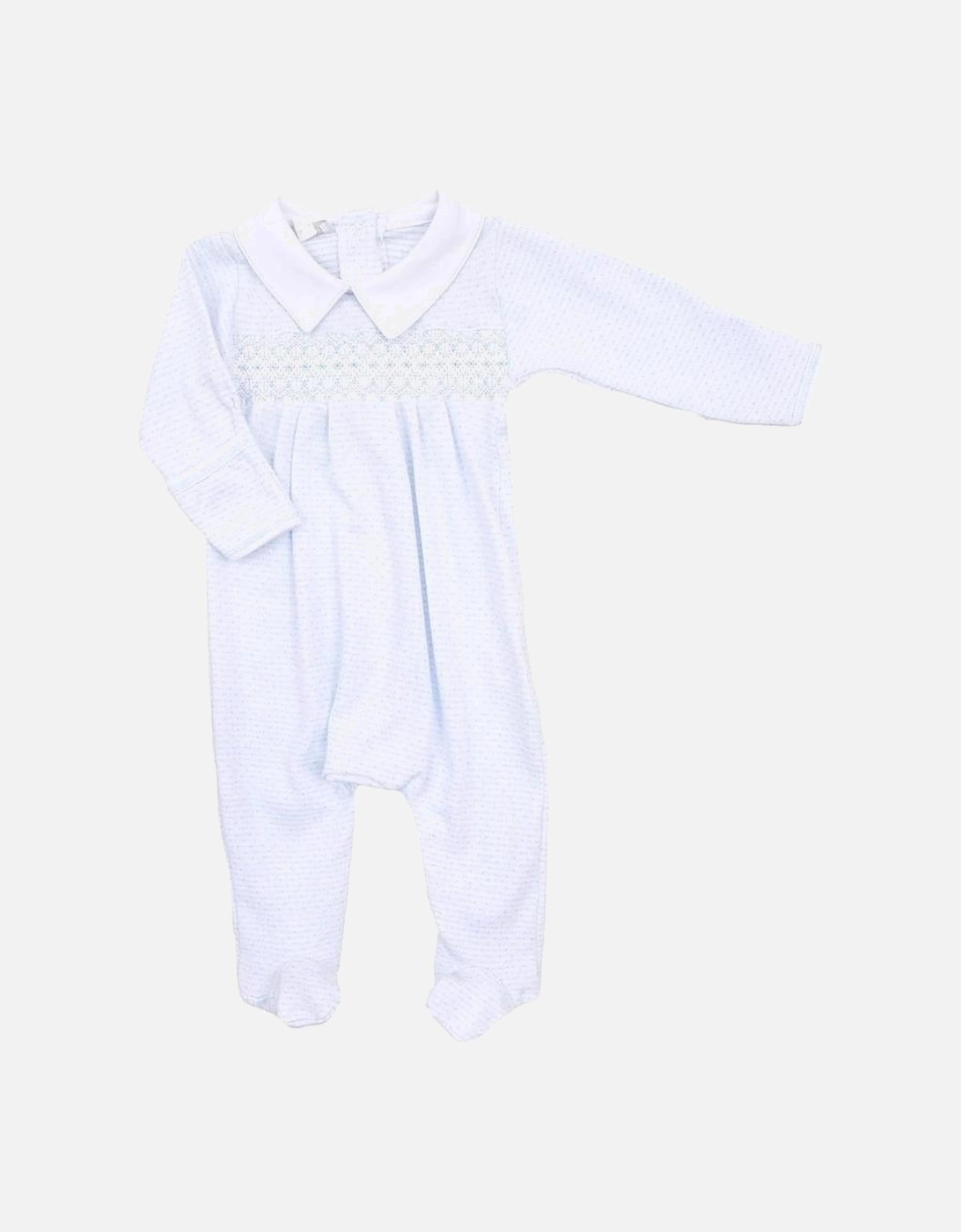 Baby Boys Pale Blue Babygrow, 2 of 1