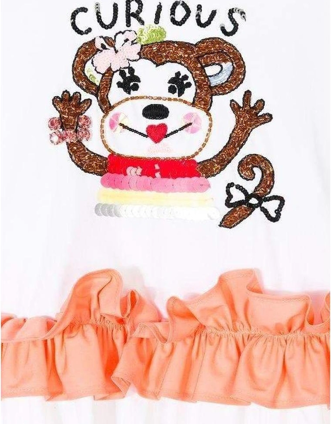 Girls White Cotton Monkey Dress