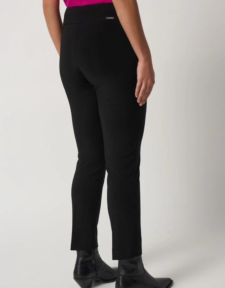 Bonded silk straight leg pants