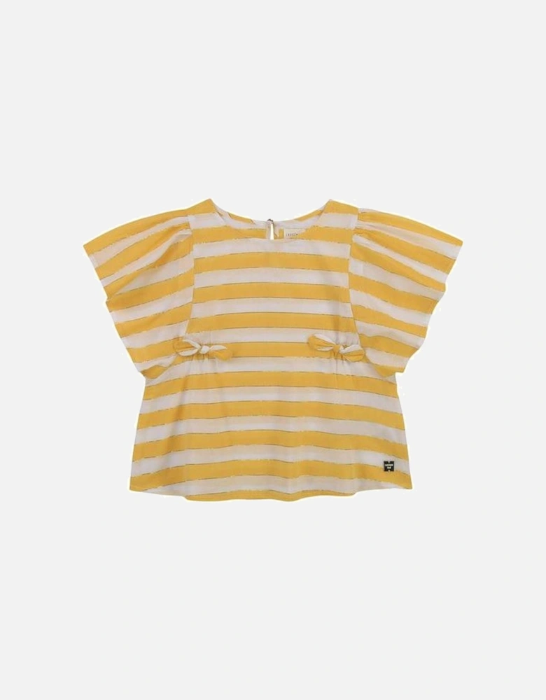 Girls Yellow Stripe Blouse