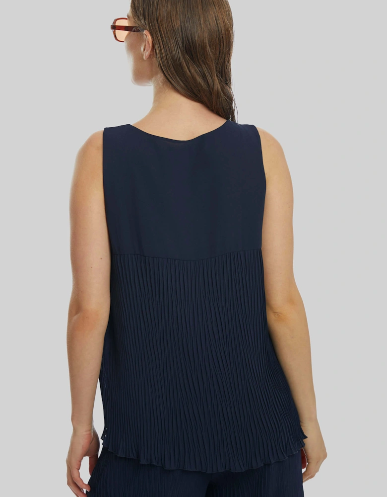 Pleated Vest Navy