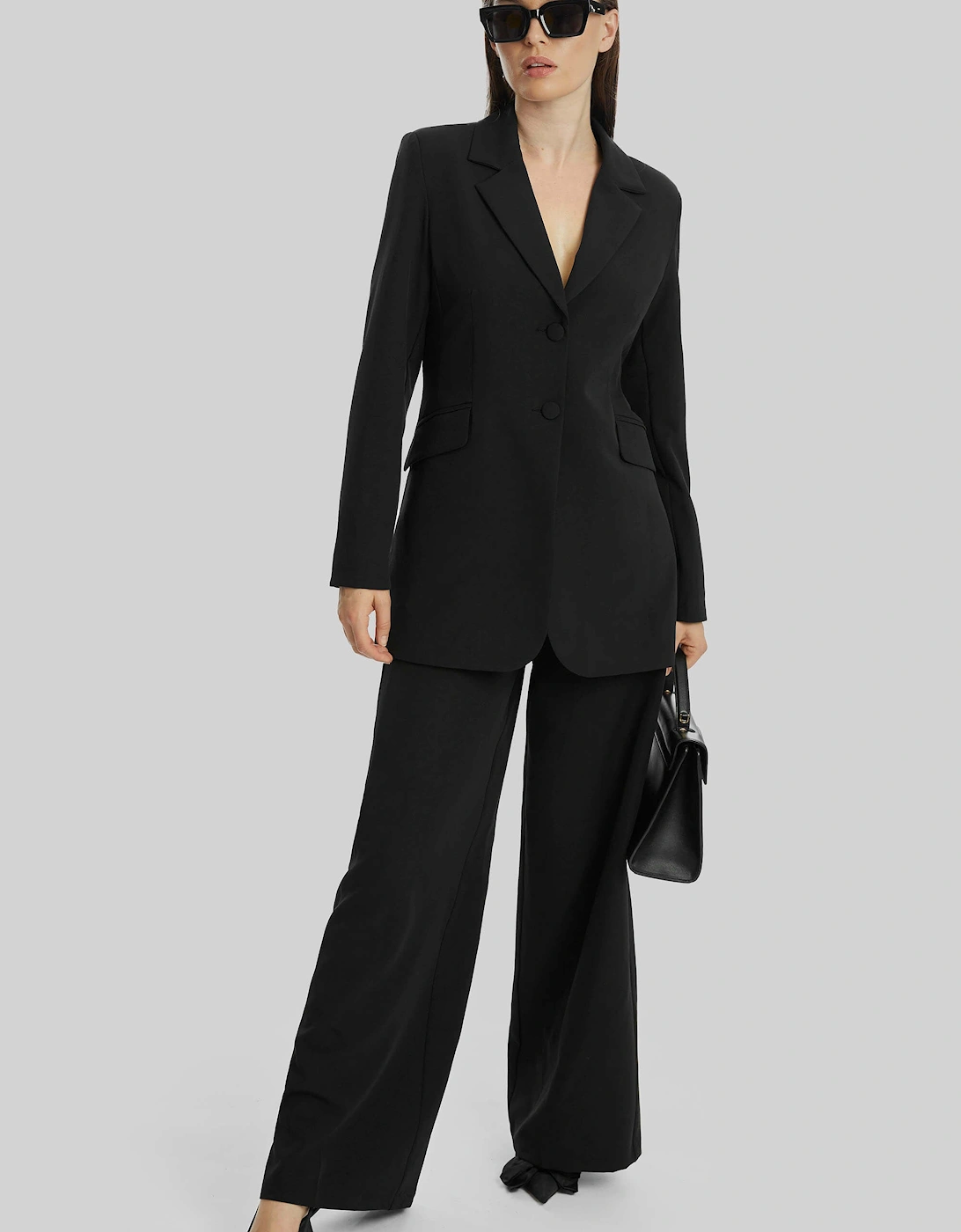 Wide Leg Tuxedo Trousers