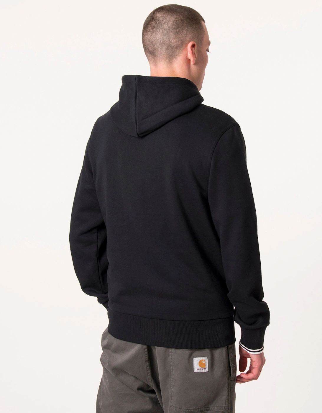 Zip Through Contrast Tipped Hoodie