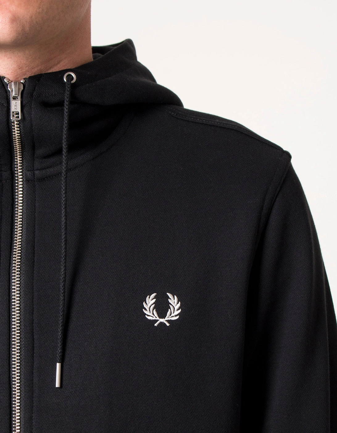 Zip Through Contrast Tipped Hoodie