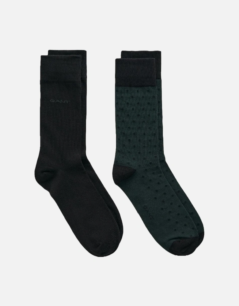 2 Pack Men's Dot and Solid Socks