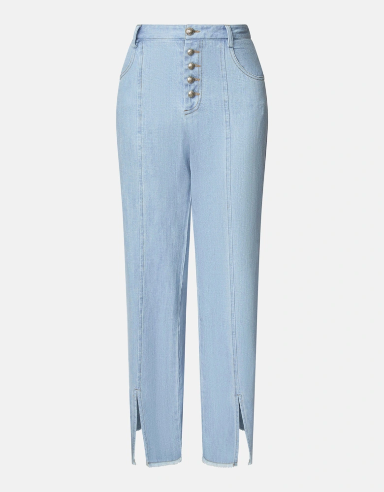 Front Split Denim Jeans