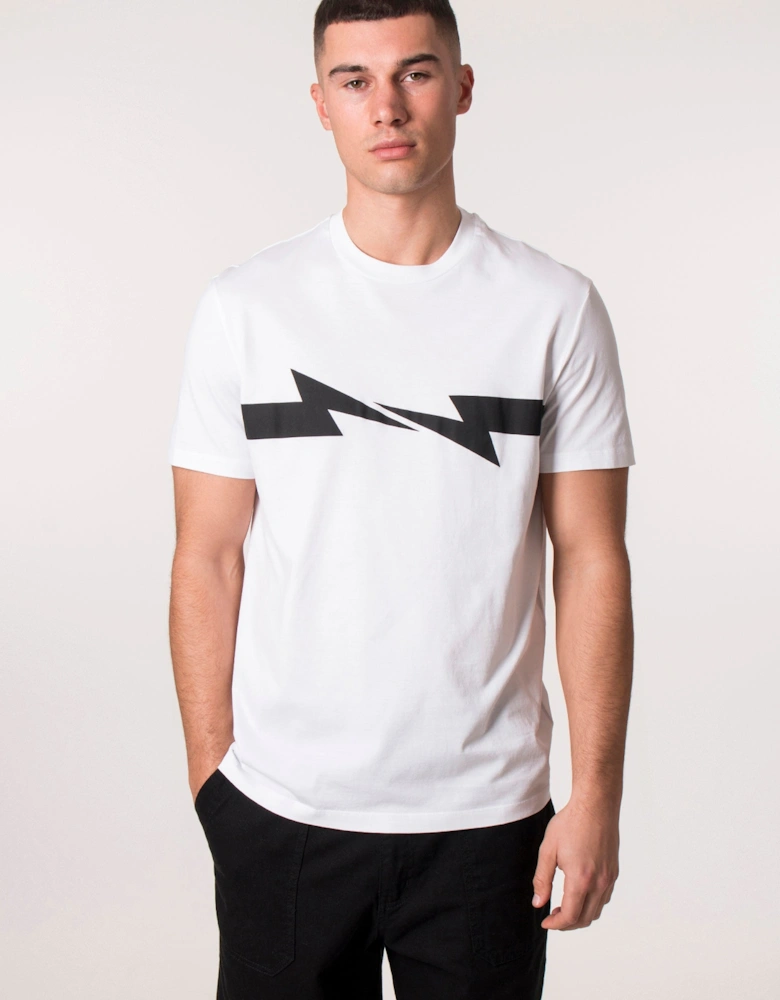 Slim Fit Horizontal Bolt Print T-Shirt