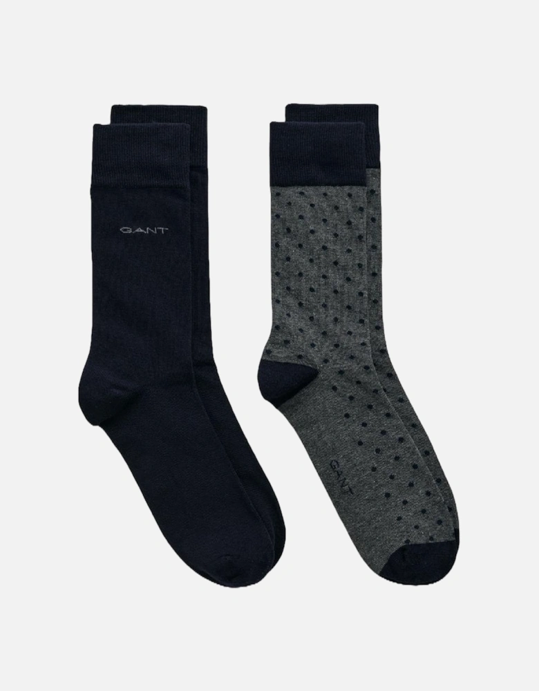 2 Pack Men's Dot and Solid Socks