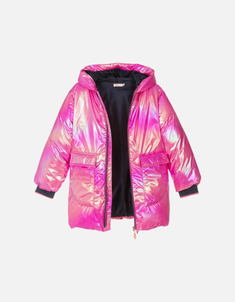 Fuchsia Hearts Puffer Coat