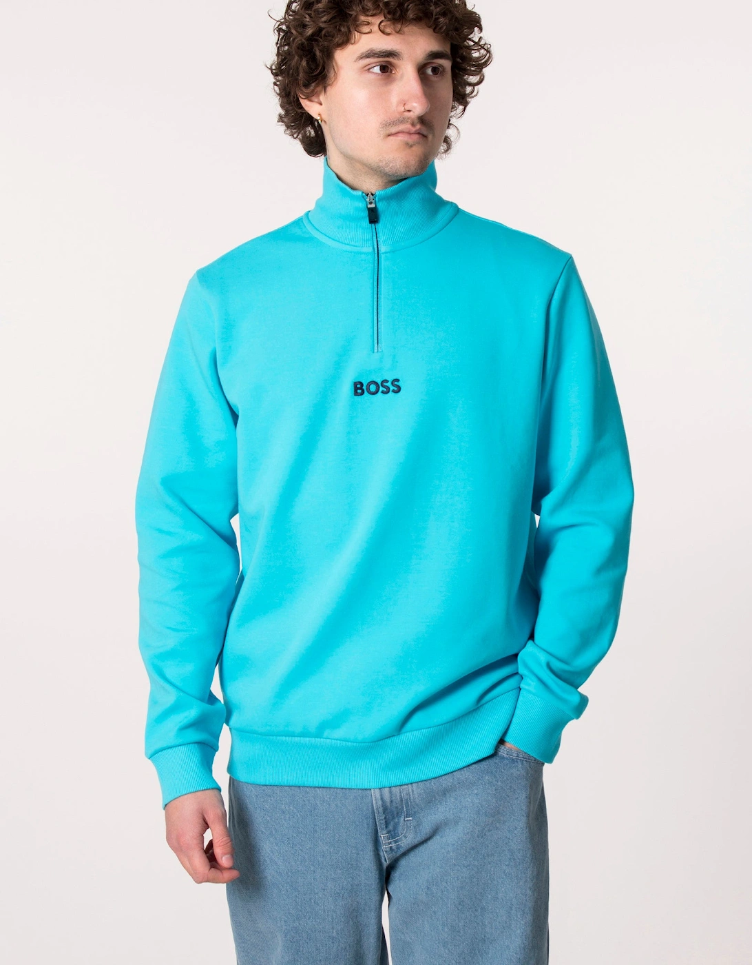 Relaxed Fit Sweat 1 Quarter Zip Sweatshirt, 4 of 3