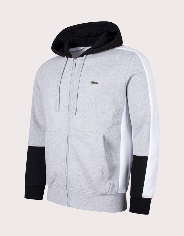 Zip Through Colour Block Hoodie