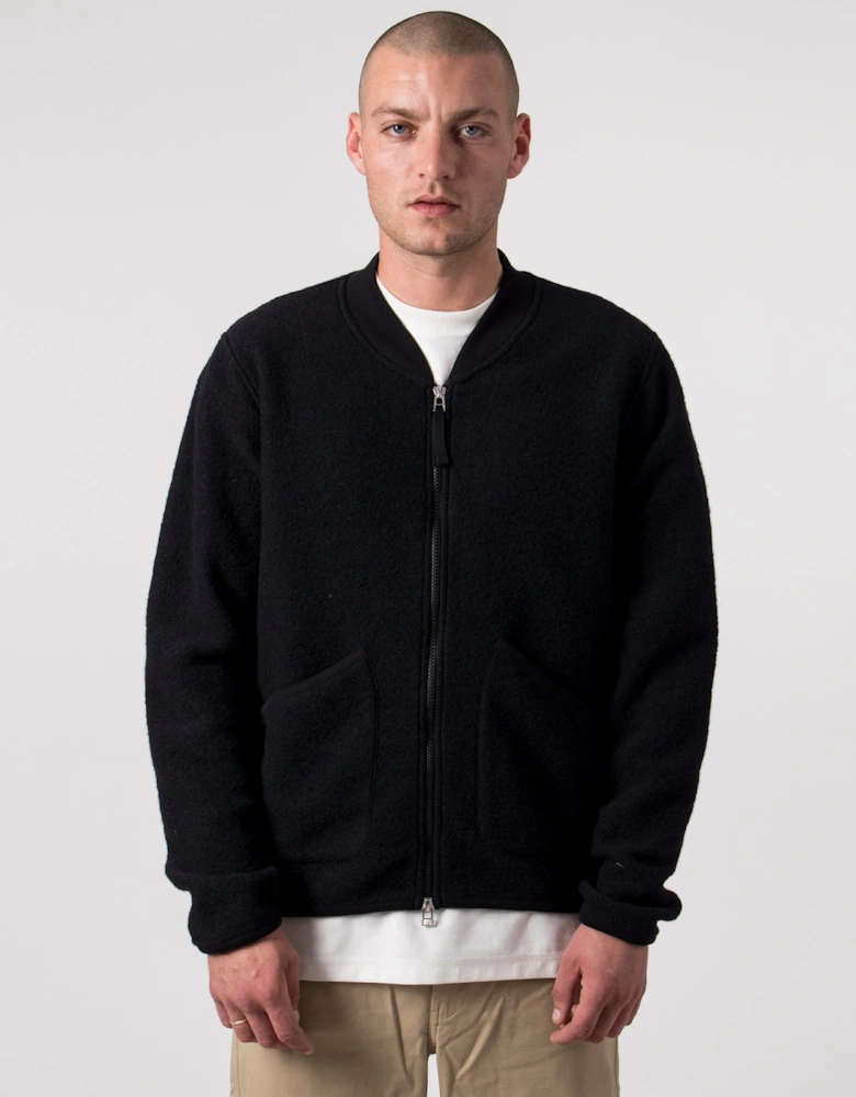 Wool Zip Bomber Jacket