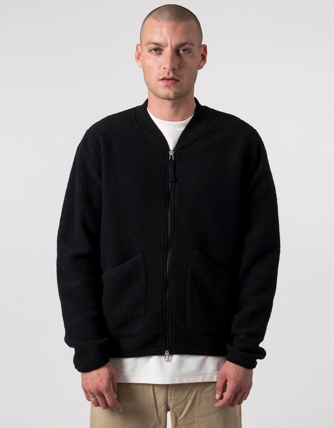 Wool Zip Bomber Jacket