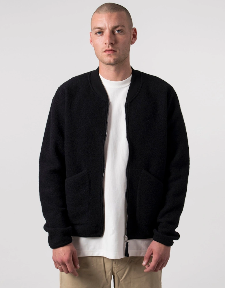 Wool Zip Bomber Jacket