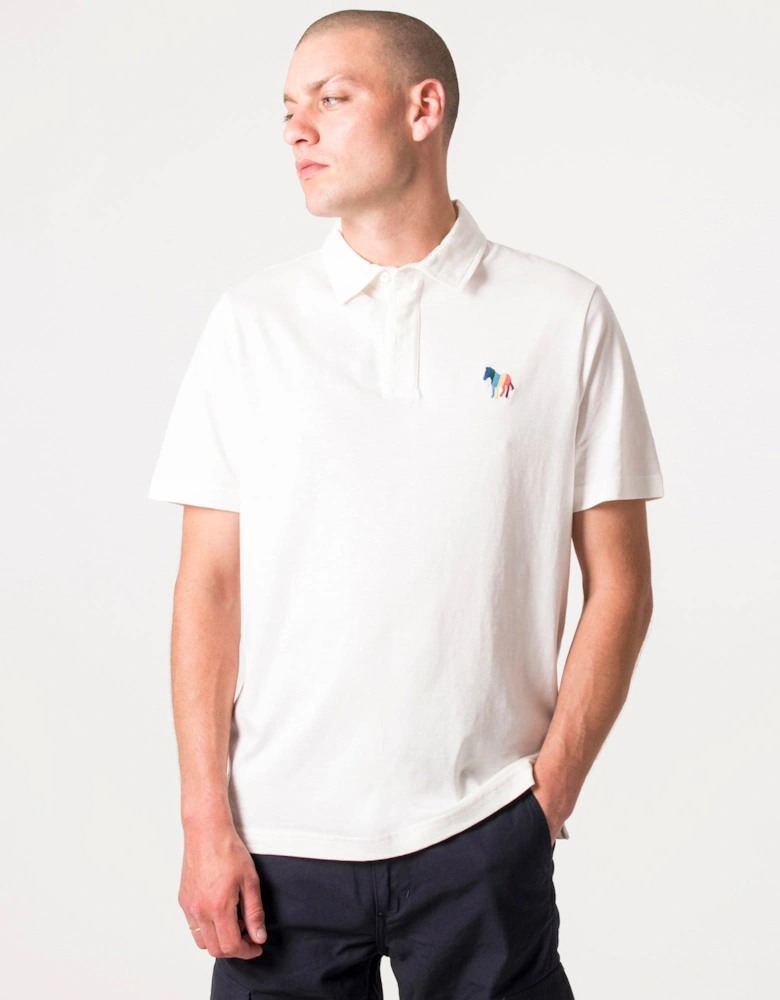 Broad Stripe Zebra Logo Polo Shirt