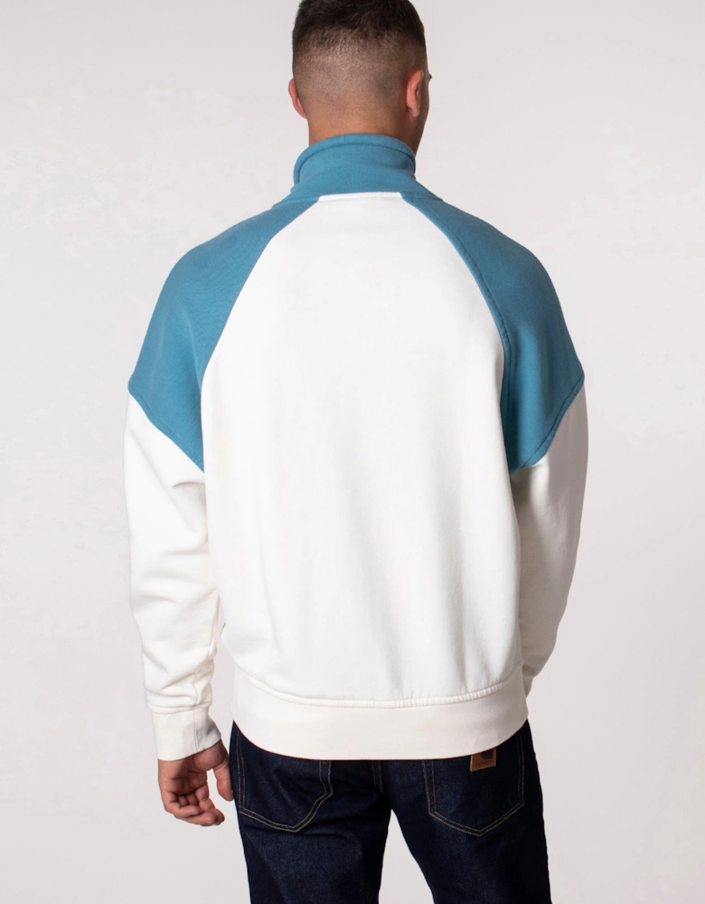 Relaxed Fit Colour Block Quarter Zip Sweatshirt