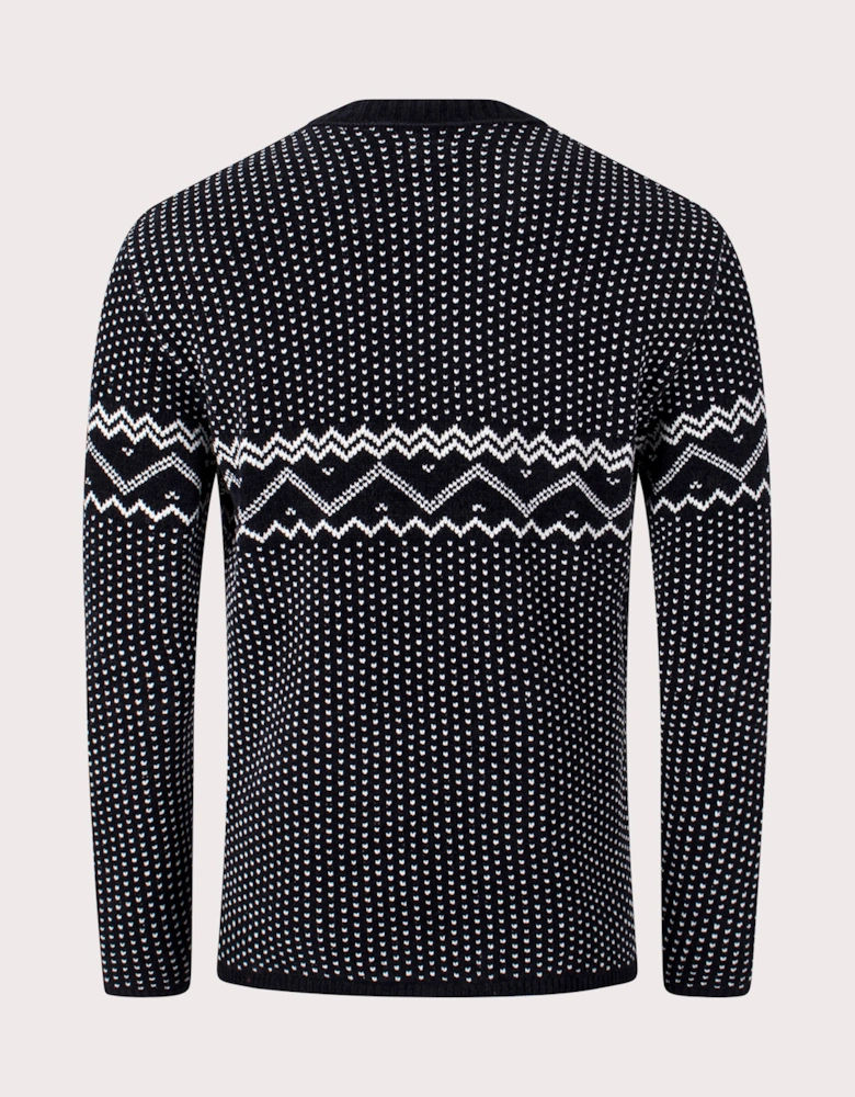 Chenille Cotton Jacquard Knitted Jumper