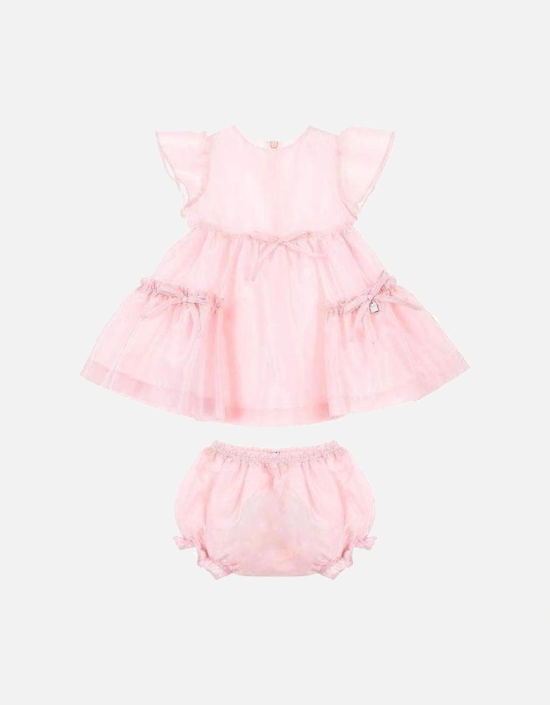 Baby Girls Pink Cotton Dress, 3 of 2