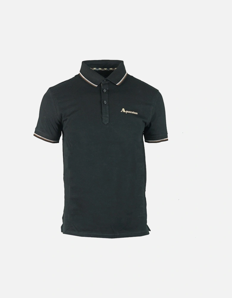 Brand Logo Black Polo Shirt