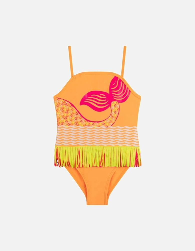 Girls Orange Swimming Costume