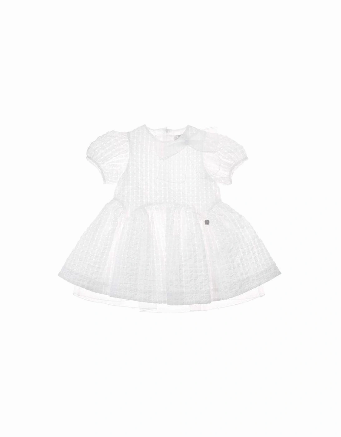 Baby Girls White Dress With Bow, 3 of 2
