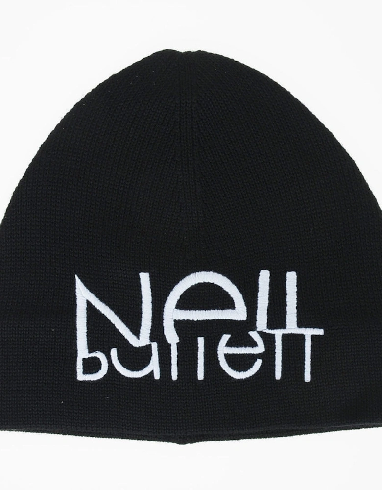 Sliced Logo Beanie Black Hat