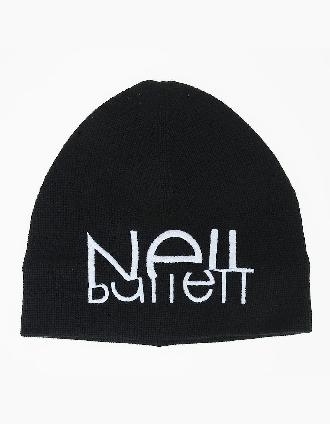Men's Neil Barrett Sliced Logo Beanie Black Hat - Size: ONE size