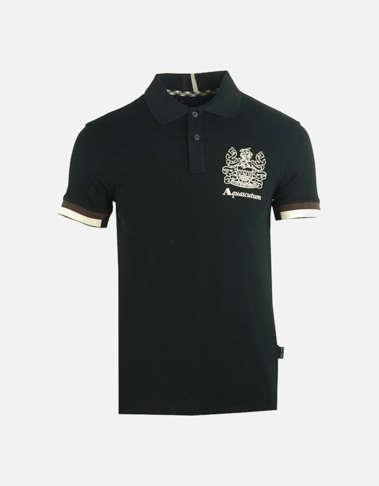 Aldis Crest Logo Black Polo Shirt