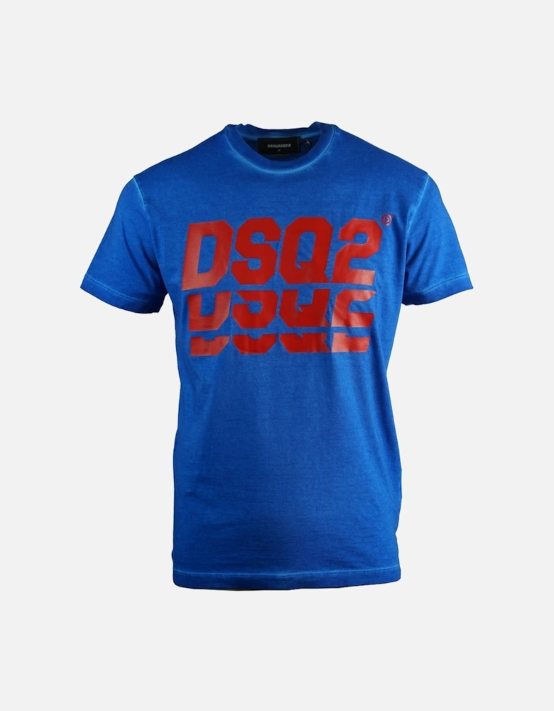 Layered Logo Cool Fit Blue T-Shirt